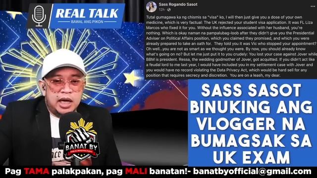Sass Sasot binuking ang vlogger na bumagsak sa UK exam смотреть онлайн