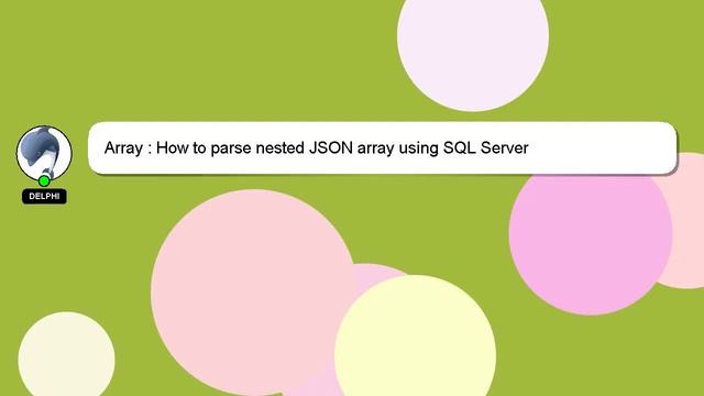 Array : How to parse nested JSON array using SQL Server смотреть онлайн