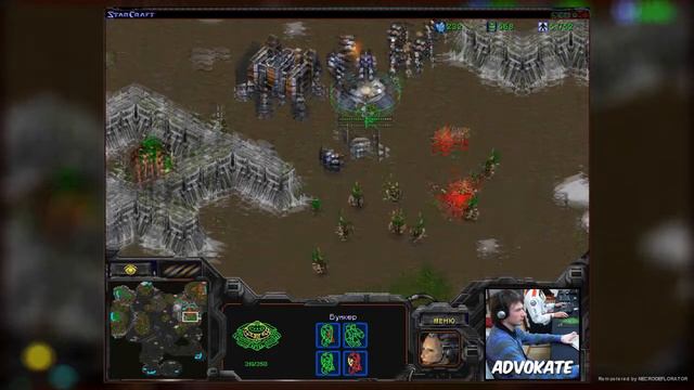 ADVOKATE vs JAEDONG (Starcraft BW Awesome battle Remastered by NECRODEFLORATOR) Русские комментарии смотреть онлайн