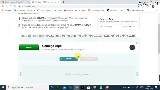 PROFESSOR- Como Transformar Arquivos do Word ou PDF em formato JPEG ONLINE смотреть онлайн