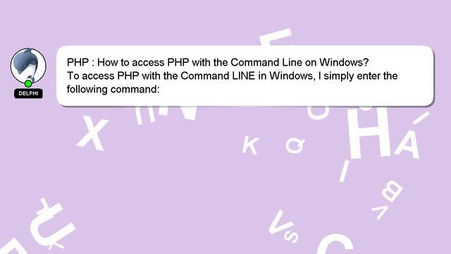 PHP : How to access PHP with the Command Line on Windows? смотреть онлайн