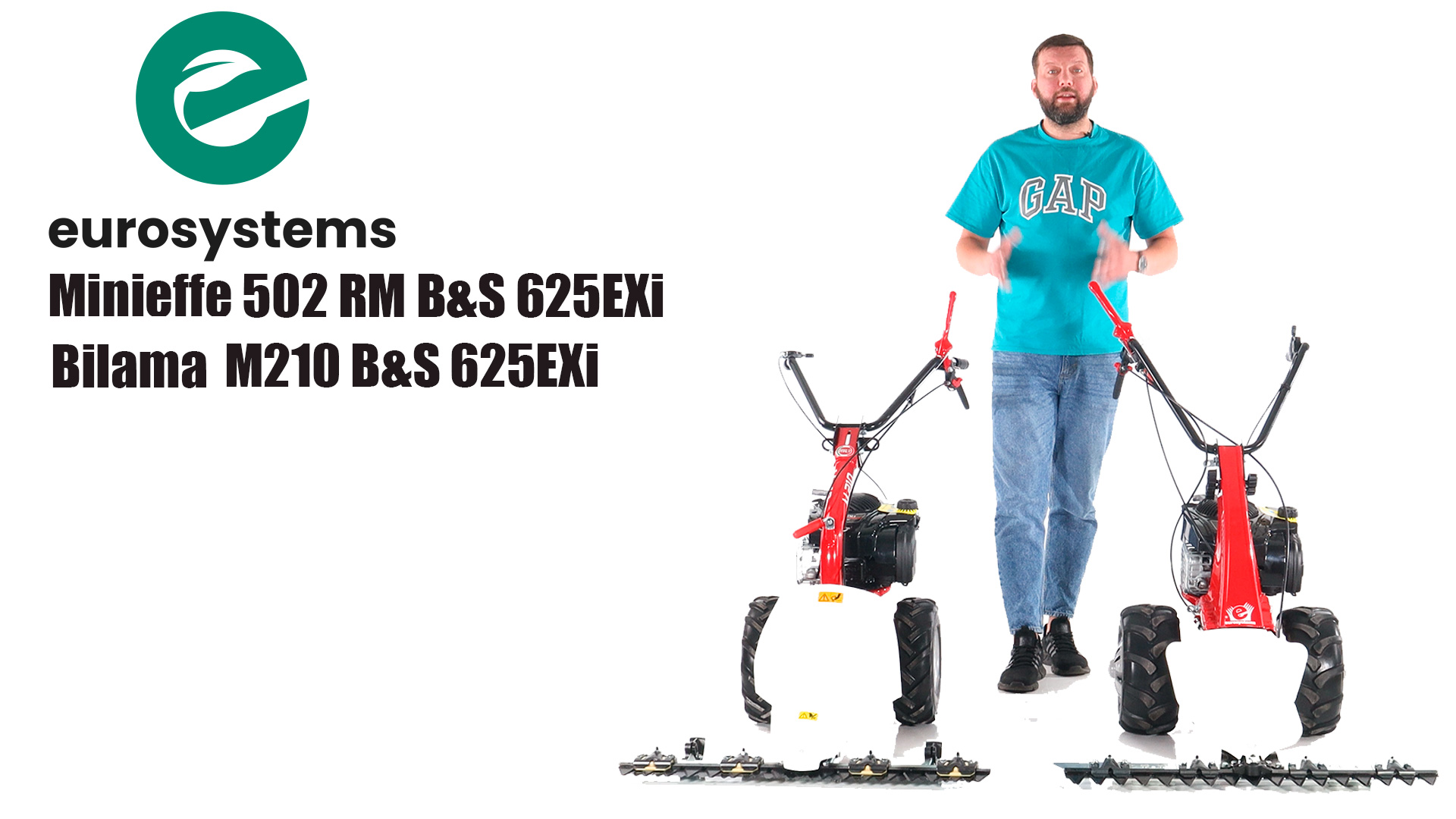 Обзор на сенокосилки фронтальные Eurosystems Minieffe 502 RM B&S 625EXi и Bilama M210 B&S 625EXi смотреть онлайн