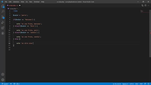 Sintaxis PHP | Condicional IF/ELSEIF/ELSE смотреть онлайн