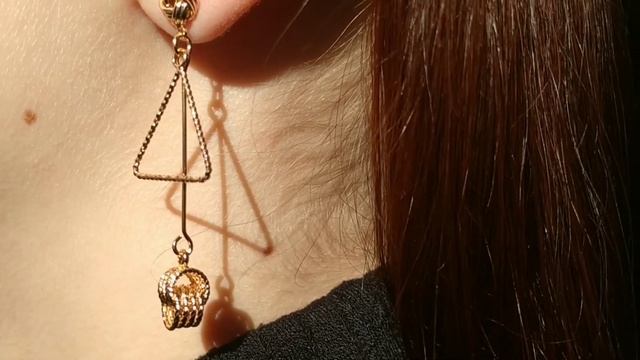 Женские сережки гвоздики висюльки XUPING из медицинского сплава под золото 12-22845