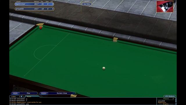 Virtual Pool 4 Online English Billiards Napknicker v Antza555 Game 3 смотреть онлайн
