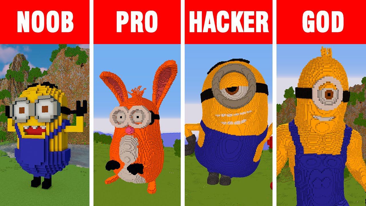 Minecraft NOOB vs PRO vs HACKER vs GOD: MINIONS: The Rise of Gru STATUE BUILD CHALLENGE / Animation смотреть онлайн