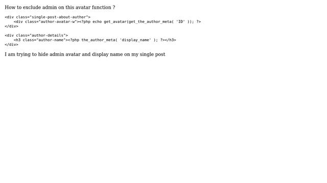 Wordpress: exclude ID on avatar смотреть онлайн