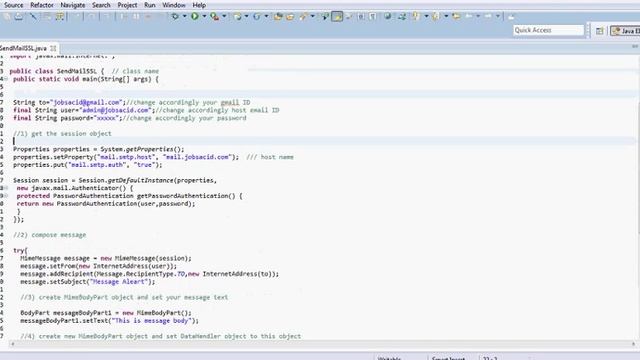 Sending email with attachment using JavaMail API смотреть онлайн
