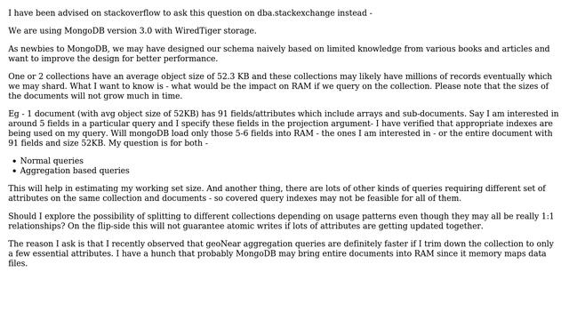 Databases: MongoDB document size for collection - impact on RAM and query performance смотреть онлайн