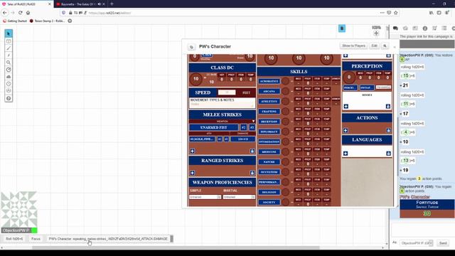 Macros in Roll20 - Pathfinder 2e смотреть онлайн