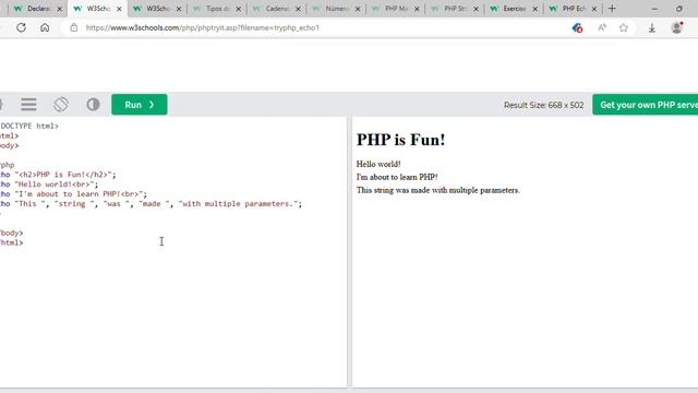 Declaraciones PHP Echo e Print смотреть онлайн