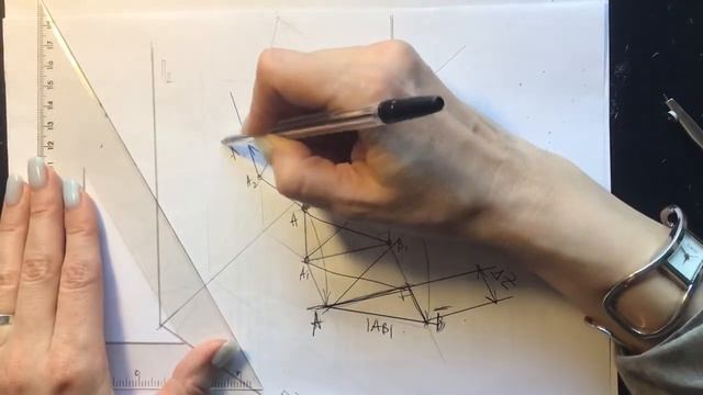 Нахождение натуральной величины отрезка методом прямоугольного треугольника смотреть онлайн