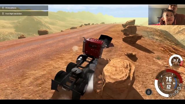 BeamNg Drive - Big Rig Semi Truck Racing On A Long Desert Bumpy Highway Road Truck Games For Kids смотреть онлайн