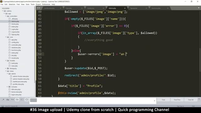 #36 Image upload | Udemy clone from scratch in php | Quick programming tutorial смотреть онлайн