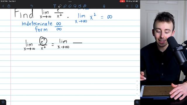 L'Hospital's Rule Twice! Limit of e^x / x^2 as x approaches Infinity | Calculus I Exercises смотреть онлайн