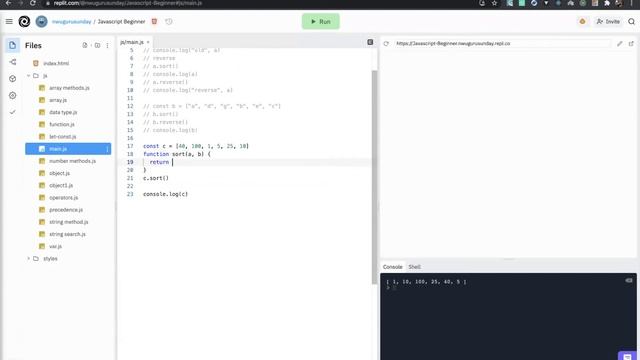 JavaScript Beginner ⭐⭐⭐⭐⭐ ARRAY METHODS - SORT | REVERSE | MIN | MAX | MATH.RANDOM ? смотреть онлайн