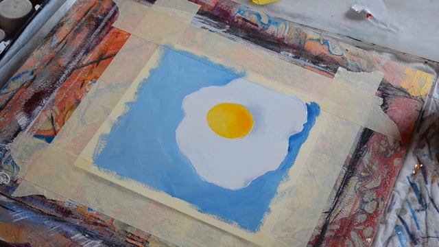 ЯИЧНИЦА/ Поэтапное рисование для новичков/Картина красками смотреть онлайн