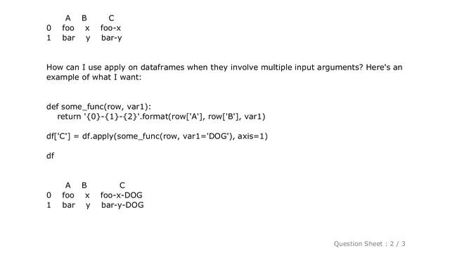 Pandas : Passing a function with multiple arguments to DataFrame.apply смотреть онлайн