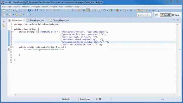 Naive Bayes+JAVA Prototype Project 02 (Sentiment Classification+Laplace Smoothing+Handle Underflow) смотреть онлайн