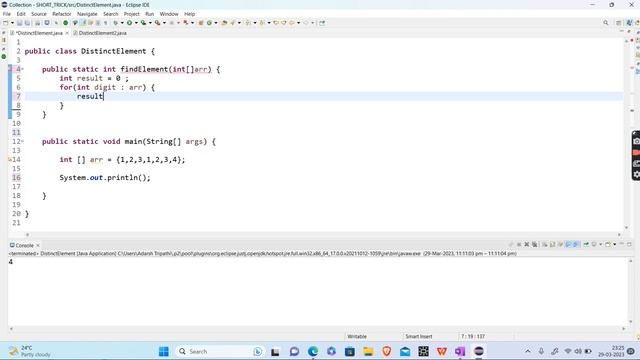 Find distinct element in an array using bit wise operator #xor #arrays #datastructures смотреть онлайн
