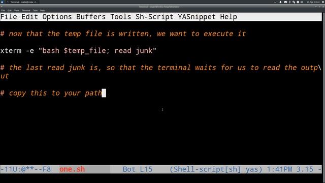 Run bash scripts from Emacs buffer смотреть онлайн