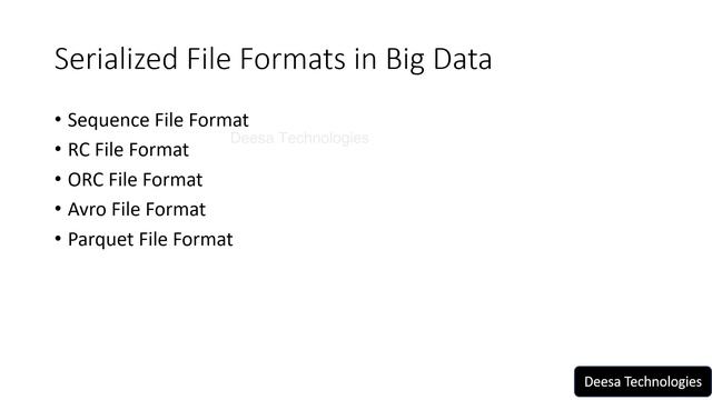 Serialization: A Beginner's Guide to Sequence, ORC, RC, Avro ,Parquet Formats for Big Data Storage смотреть онлайн