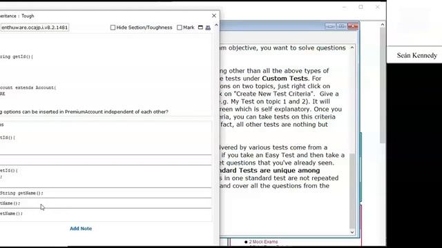 Re-defining a default method in a sub-interface. (enthuware.ocajp.i.v8.2.1481) смотреть онлайн