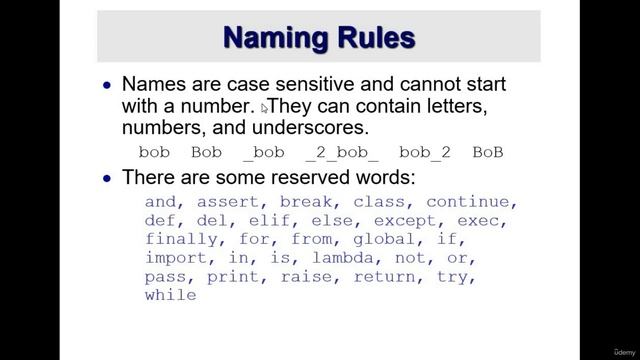 Naming Rules | Python смотреть онлайн