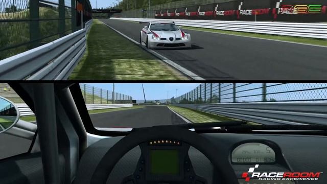 R3E - McLaren-Mercedes SLR 722 GT @ Suzuka West Course. Dual View. HotLap.