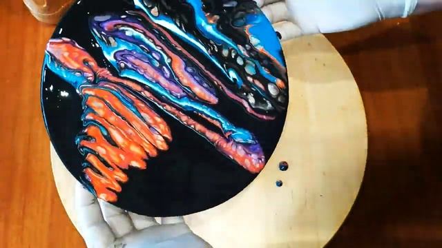 Акриловая заливка -Mix круглых картин жидким акрилом. Fluid Art (флюид арт). Лайфхаки смотреть онлайн