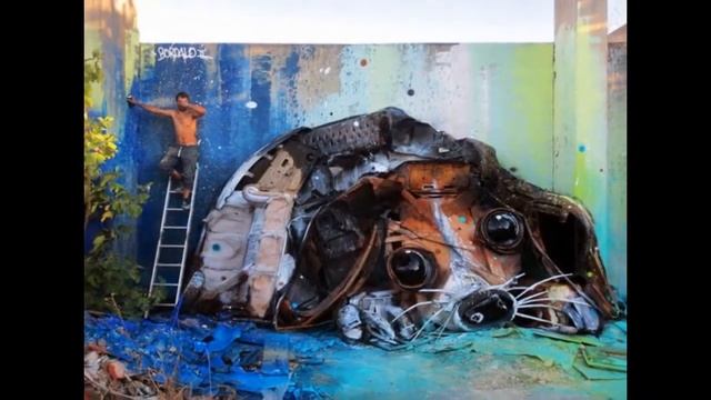 Скульптуры животных из мусора и хлама смотреть онлайн