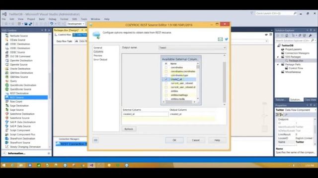 Connect Twitter to SQL Server - SSIS integration by COZYROC смотреть онлайн