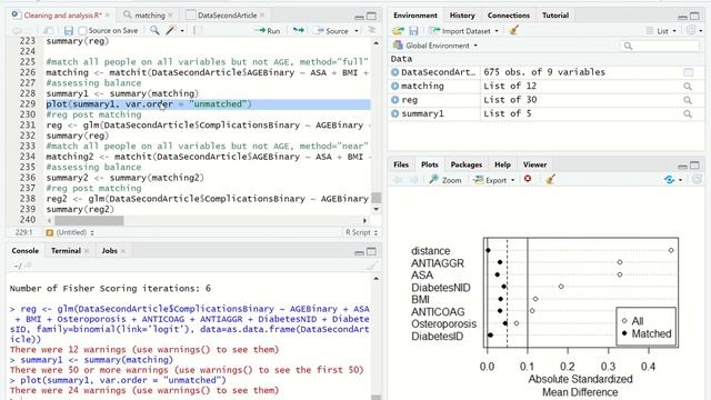 How to assess balance after matching with a graph: "plot" function of matchit in R | R смотреть онлайн