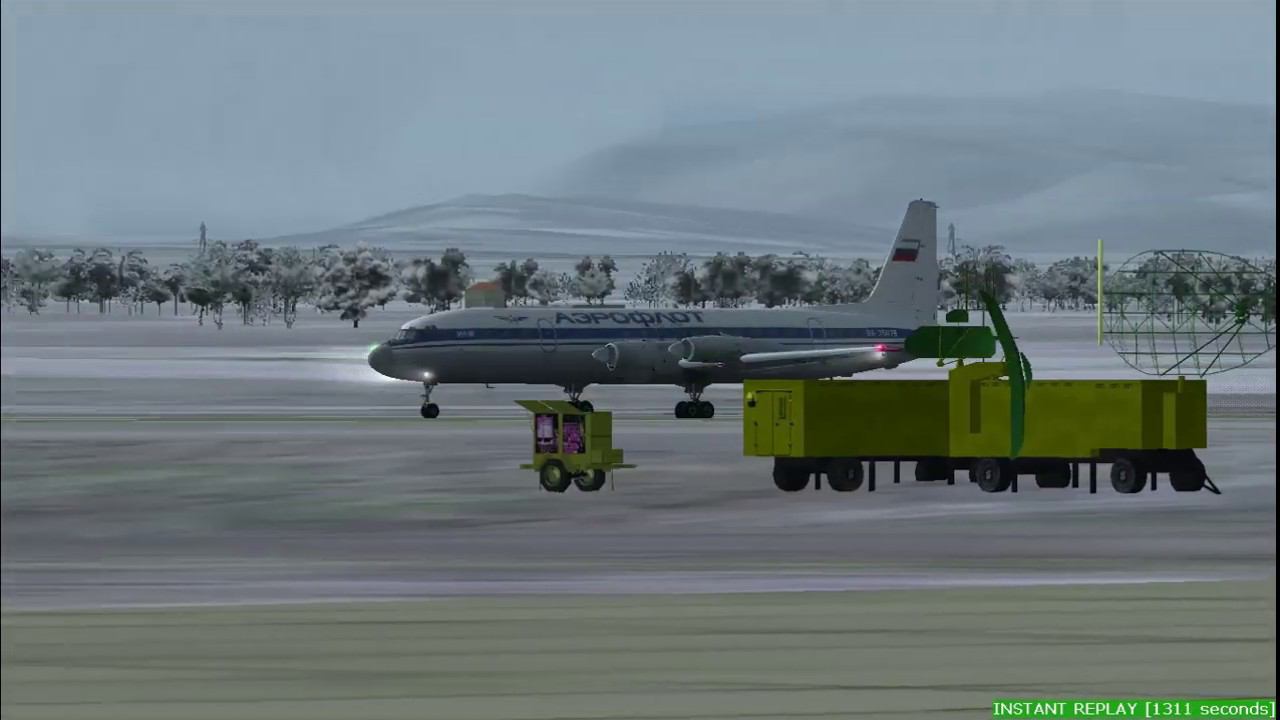 FS2004 Il-18 takeoff and landing with failed second engine смотреть онлайн
