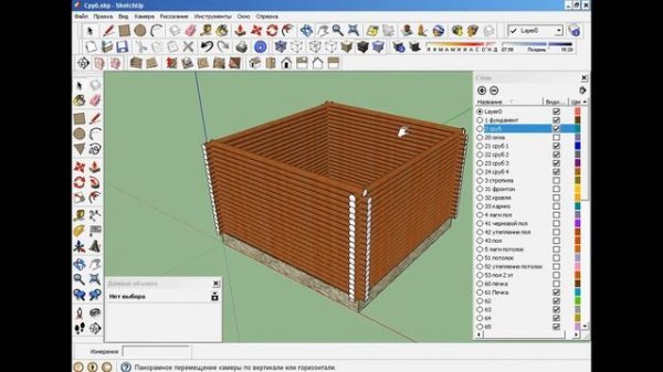 Бревенчатый дом в Google sketch up