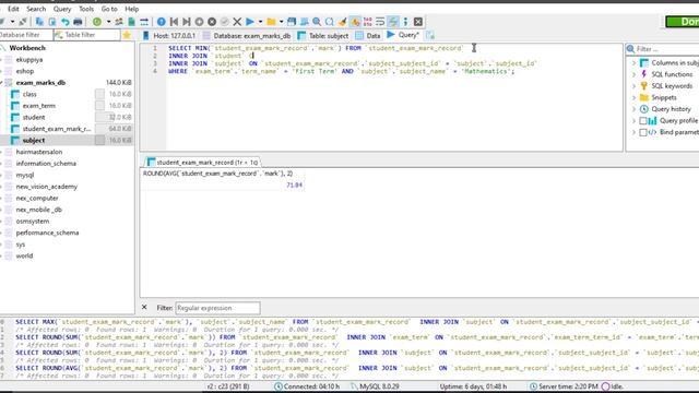 Explain how to use ROUND, MIN, AVG SQL Functions and INNER JOIN uses the data in the Database Table смотреть онлайн