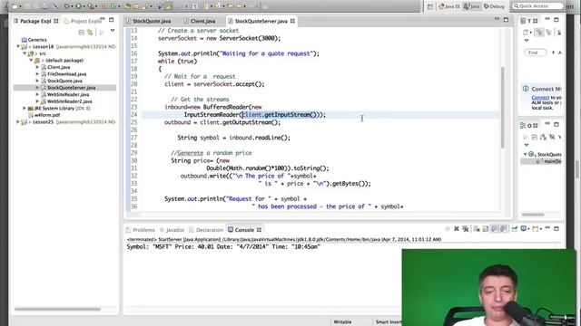 Intro to Java. Unit 10. Stock quotes with URL, Sockets, and RMI смотреть онлайн