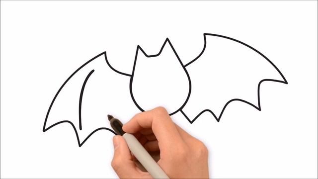 How to Draw a Cartoon Bat Easy step by step / Как нарисовать летучую мышь смотреть онлайн