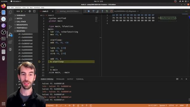 COMP2300 - Shouting any string in ARM assembly смотреть онлайн