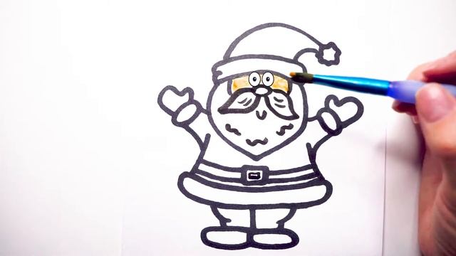 Как нарисовать ДЕДА МОРОЗА поэтапно. How to draw a Santa Claus. Новогодние раскраски ДЕД МОРОЗ. смотреть онлайн