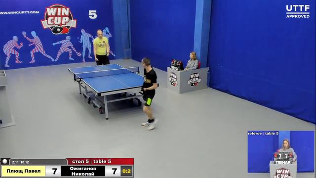 20:00 Плющ Павел 3-2 Ожиганов Николай  стол 5 ЮГ-3 18.03.21