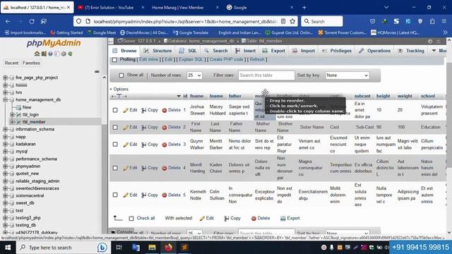 #8- Member View (show) List from Database in PHP | Home Management System in PHP | PHP in Hindi смотреть онлайн