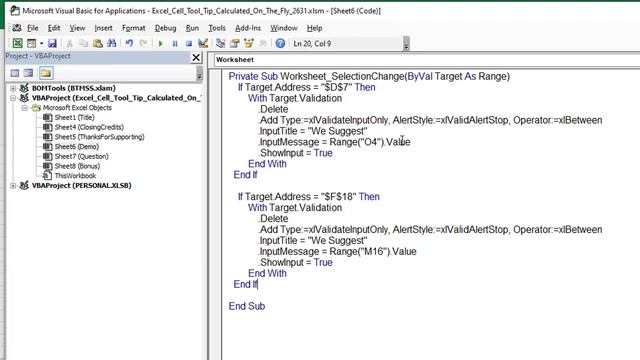 Excel Cell Tool Tip Calculated On The Fly - Episode 2631 смотреть онлайн