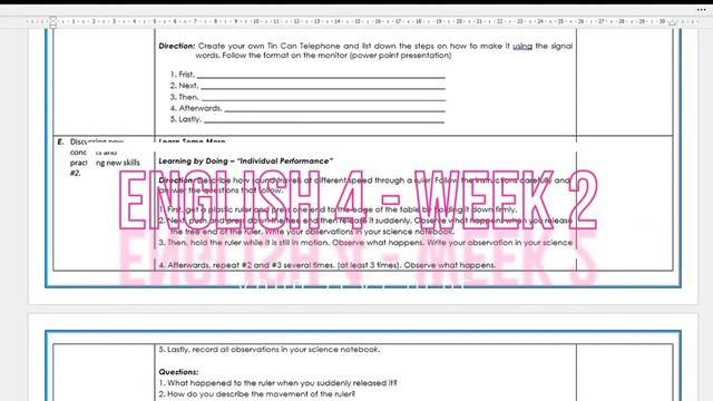 MELC-BASED DLL | THIRD QUARTER | ENGLISH 4 AND SCIENCE 4 | WEEK 2 смотреть онлайн