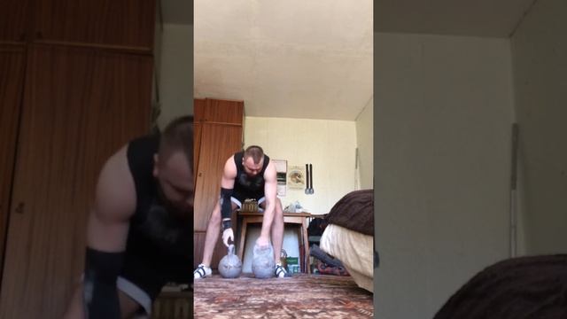 Швунг двух гирь 32+32(64)кг одной рукой по дц. смотреть онлайн