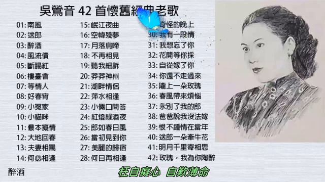 吳鶯音 42首懷舊經典老歌   (配歌詞字幕) 可選歌