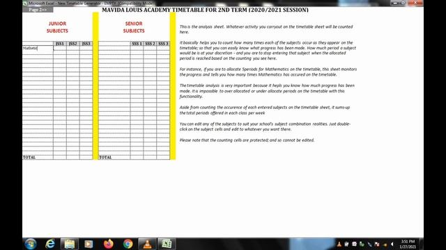 Smart School Timetable Generator Program In Microsoft Excel - UPDATED смотреть онлайн