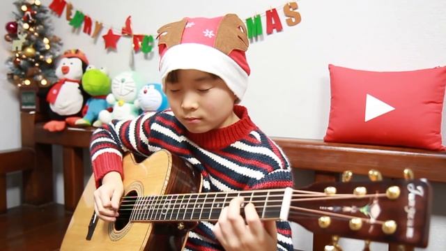 Feliz Navidad - I want to wish you a Merry Christmas ( guitar cover by Sean Song ) смотреть онлайн