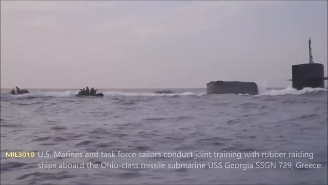 US Navy submarine with 154 Tomahawk cruise missiles in the Mediterranean. смотреть онлайн