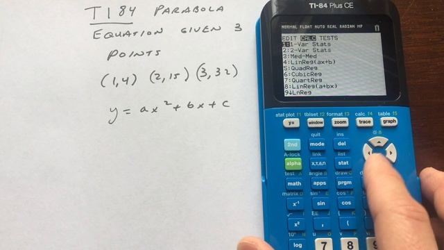 Parabola Equation Given 3 Points Ti84 смотреть онлайн